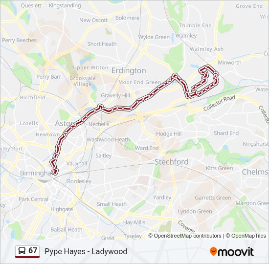 67 Bus Line Map