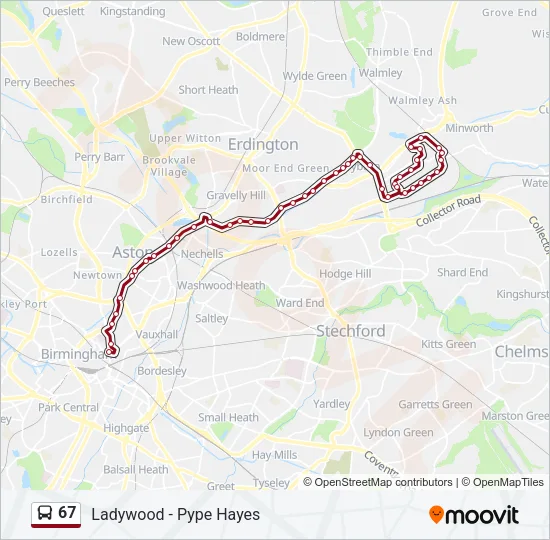 67 Bus Line Map