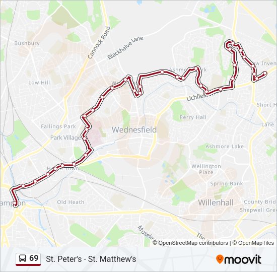 69 Bus Line Map