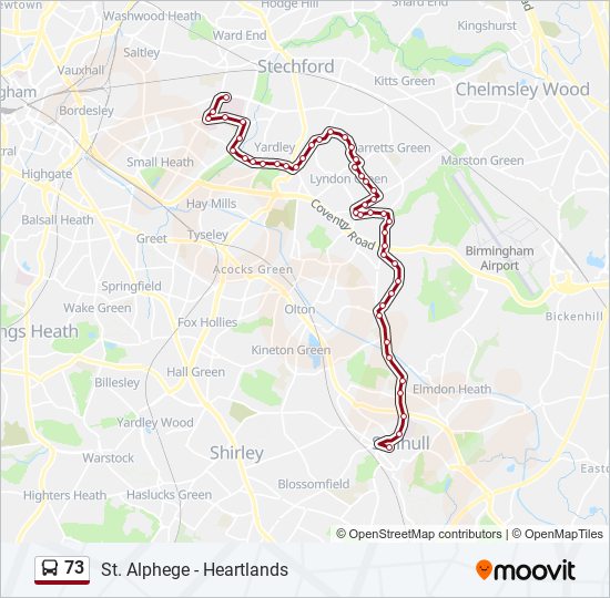 73 bus Line Map