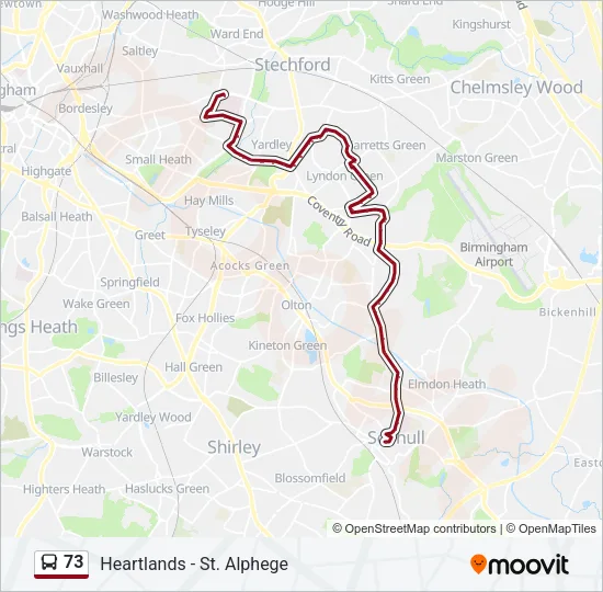 73 Bus Line Map