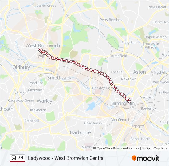 74 Route: Schedules, Stops & Maps - West Bromwich (Updated)