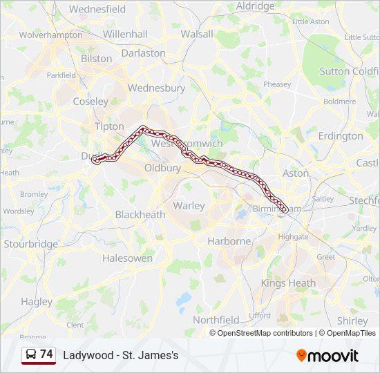 74 Bus Line Map