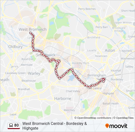 80 Bus Line Map