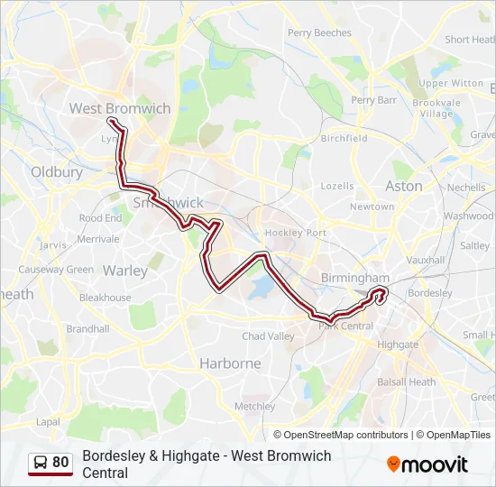 80 Bus Line Map