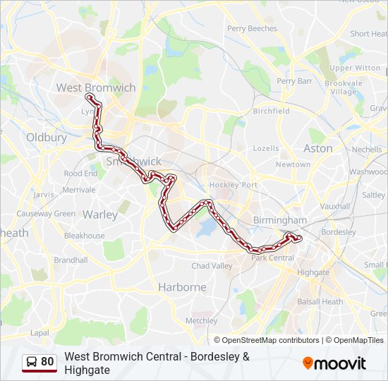 80 Bus Line Map