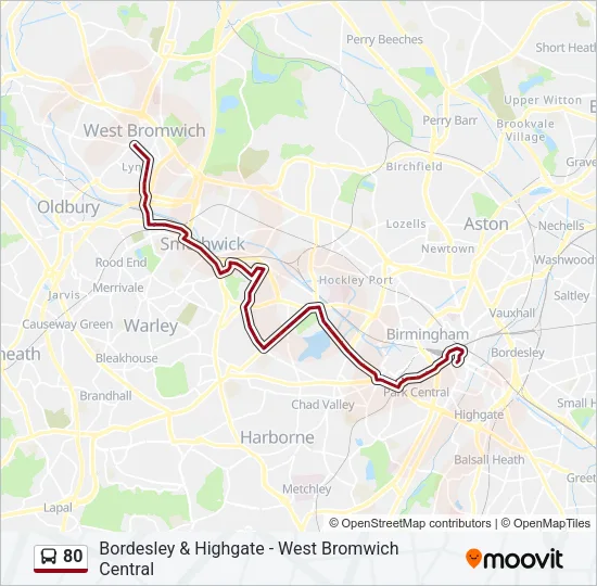 80 Bus Line Map