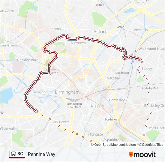 8C Bus Line Map