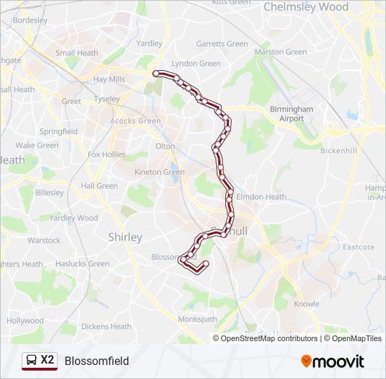 X2 bus Line Map