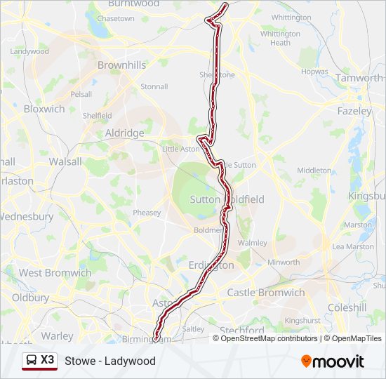 x3 Route Schedules, Stops & Maps Lichfield City Centre (Updated)