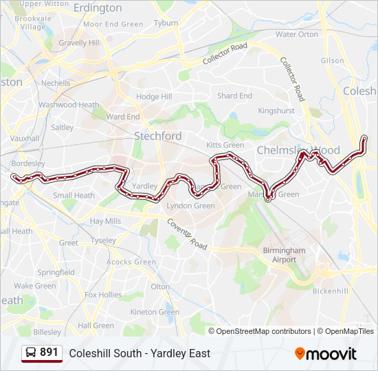 891 Bus Line Map