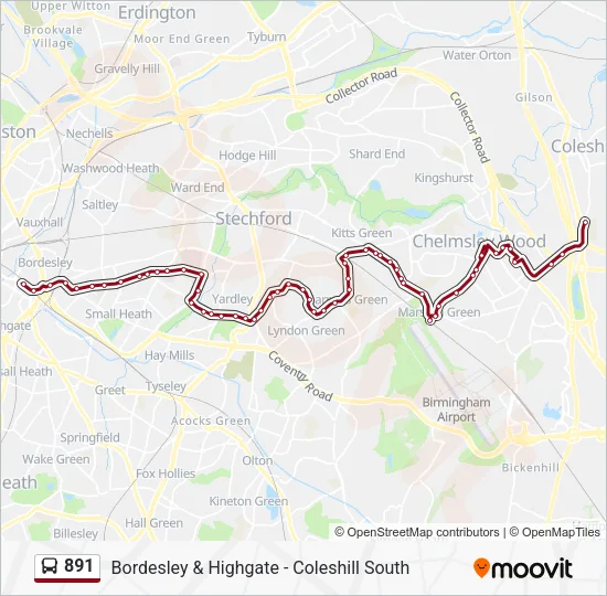891 Bus Line Map