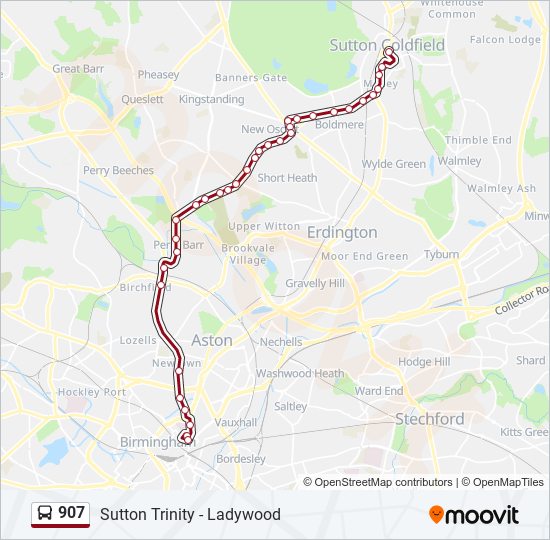 907 bus Line Map