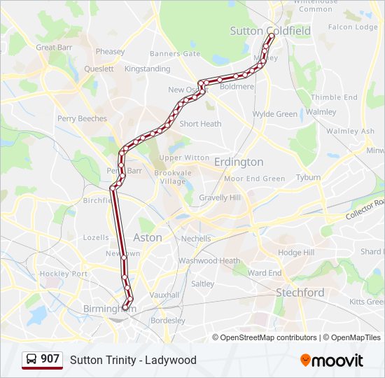 907 Route: Schedules, Stops & Maps - Sutton Coldfield (Updated)