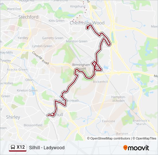 X12 Bus Line Map