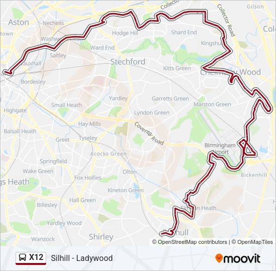 X12 Bus Line Map