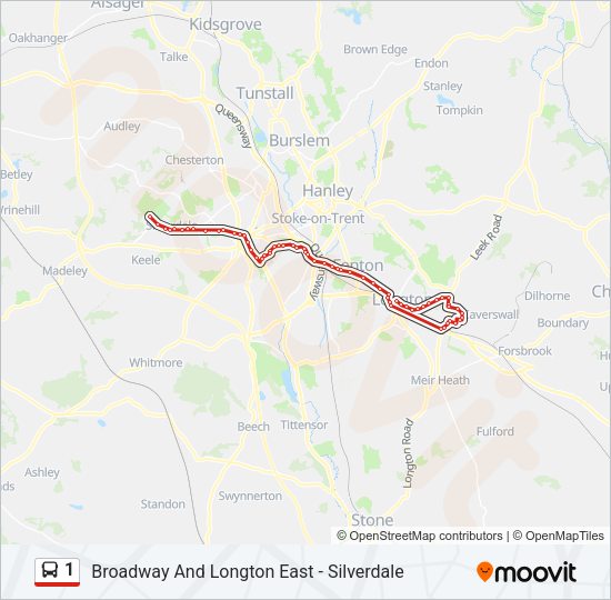 1 Bus Line Map