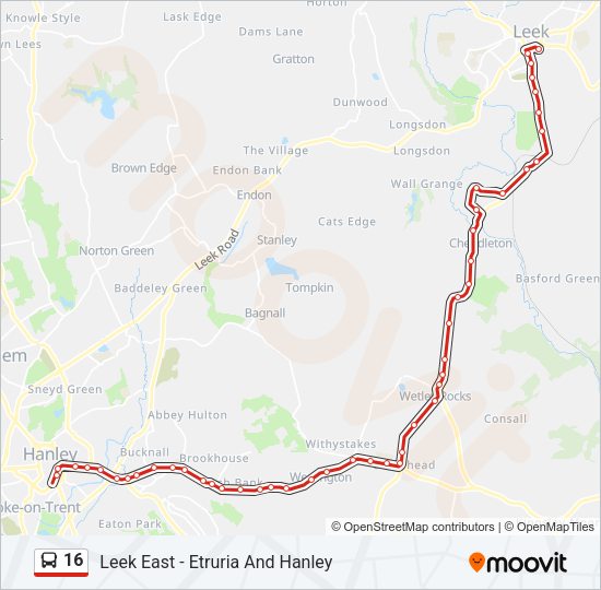 16 Bus Line Map