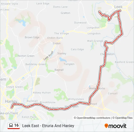 16 Bus Line Map