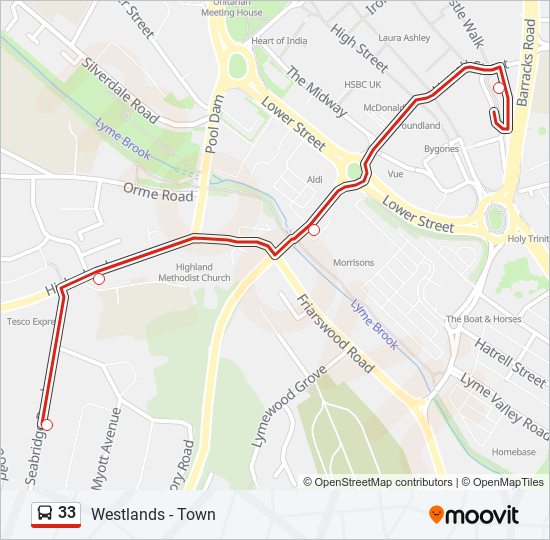 33 bus Line Map