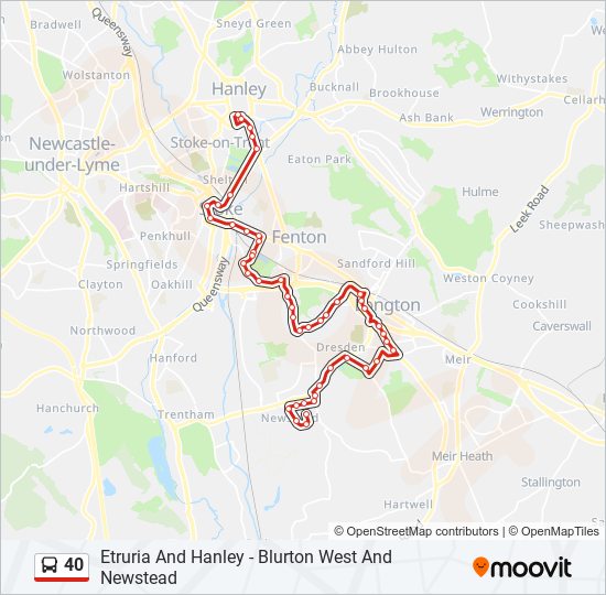 Bus 40 Route Map 40 Route: Schedules, Stops & Maps - Hanley (Updated)