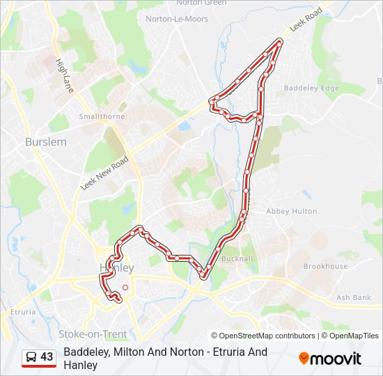 43 Bus Line Map