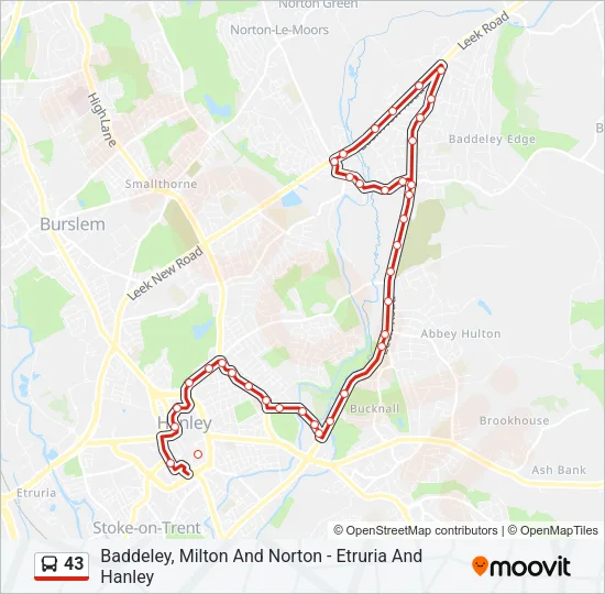 43 Bus Line Map
