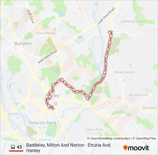 43 Bus Line Map
