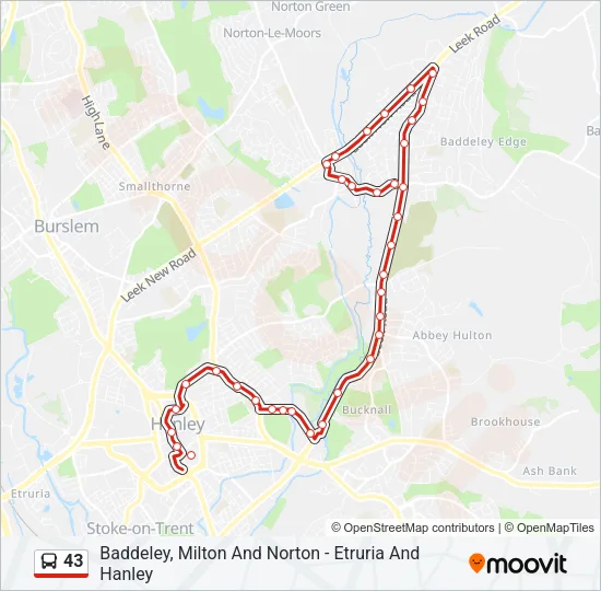 43 Bus Line Map