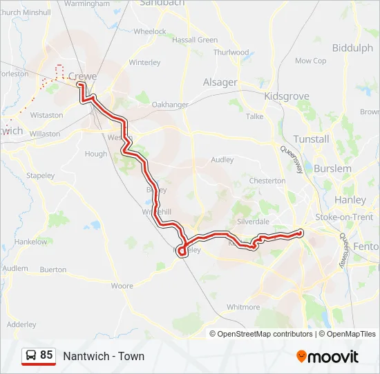 85 Bus Line Map