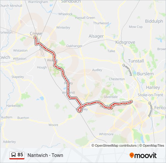 85 Bus Line Map
