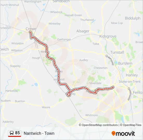 85 Bus Line Map