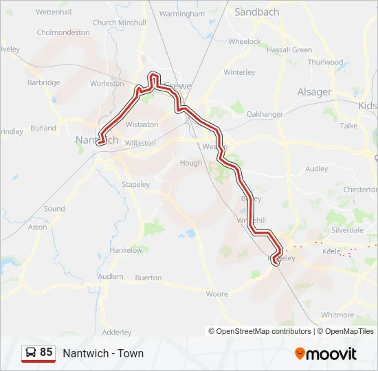 85 Bus Line Map