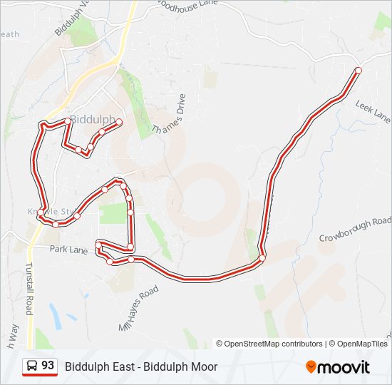 Bus 93 Route Map 93 Route: Schedules, Stops & Maps - Biddulph (Updated)