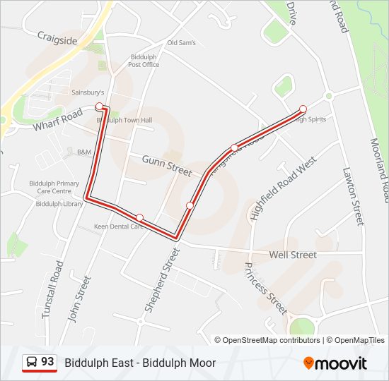 93 Bus Line Map