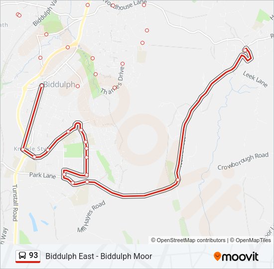 93 Bus Line Map