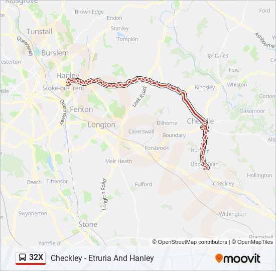 32x Route: Schedules, Stops & Maps - Upper Tean (Updated)