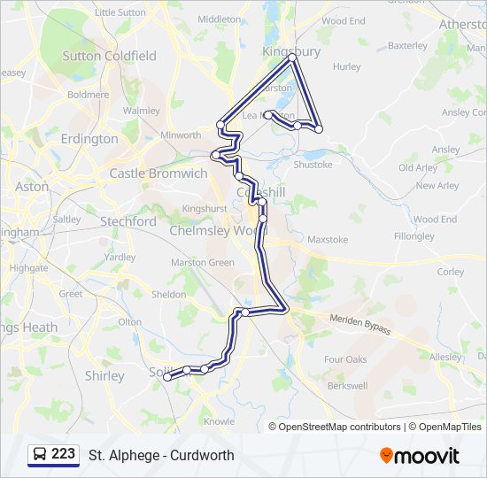 223 bus Line Map