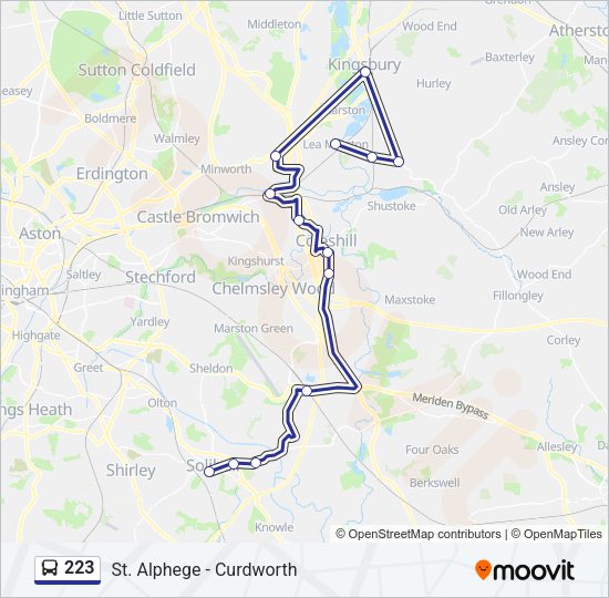 223 Bus Line Map