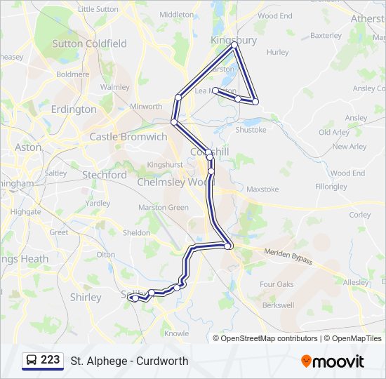 223 Bus Line Map