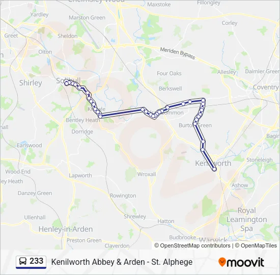 233 Bus Line Map