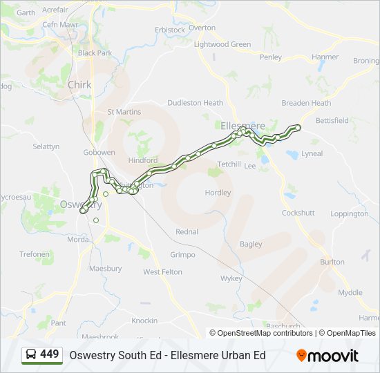 449 Bus Line Map