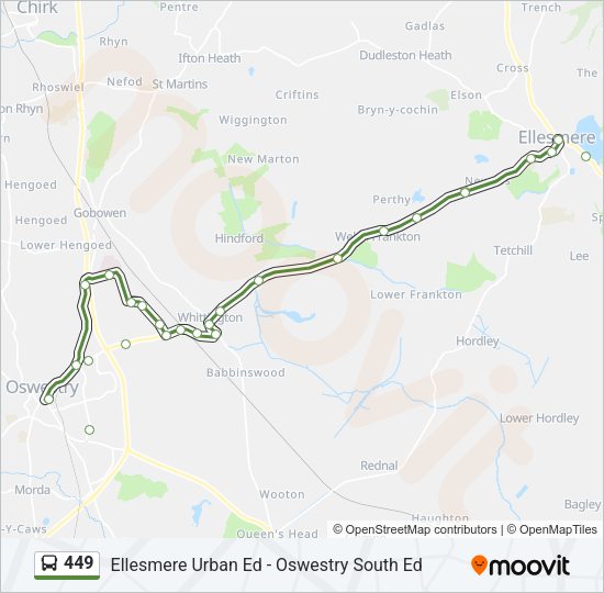 449 Bus Line Map