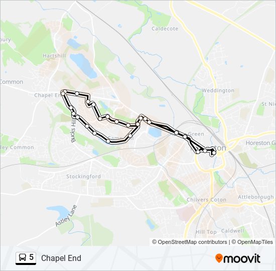 Bus Routes In My Area 5 Route: Schedules, Stops & Maps - Chapel End (Updated)