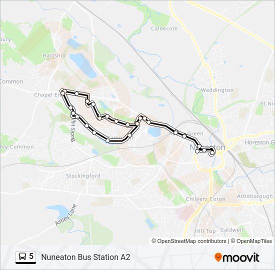 5 Bus Line Map