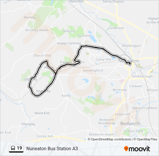 19 Bus Line Map