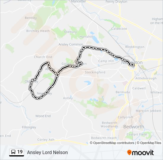 19 Bus Line Map