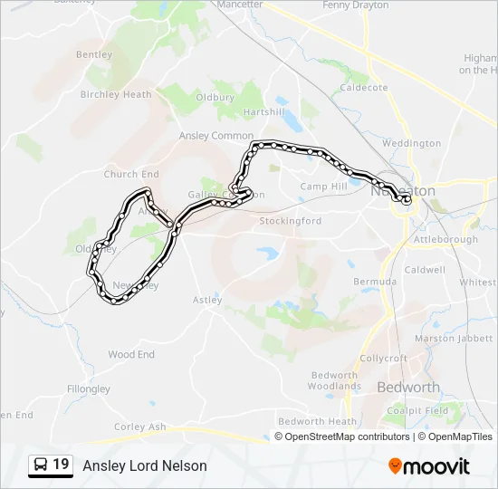 19 Bus Line Map
