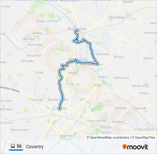 Bus 56 Route Map 56 Route: Schedules, Stops & Maps - Coventry (Updated)