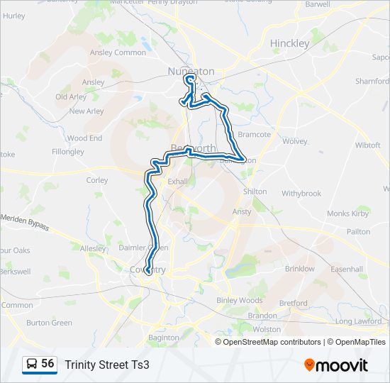 56 Bus Line Map